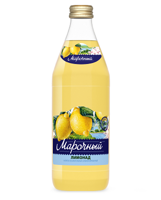 Напиток безалкогольный сильногазированный "Лимонад" ТМ Марочный, ст/б, 0,5 л