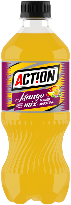 Напиток безалкогольный сильногазированный MANGO MIX <br> СО ВКУСОМ МАНГО И МАРАКУЙИ ТМ&nbspACTION